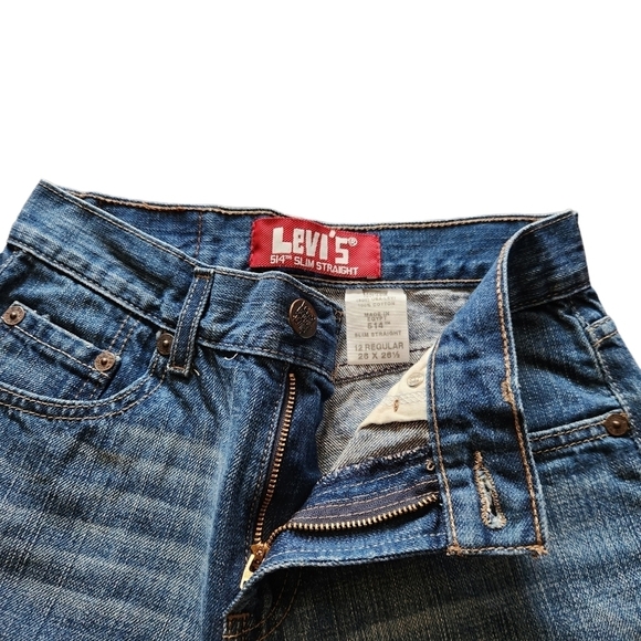 Levi's  514 slim straight blue denim Jean pants 26x26.5 - Picture 3 of 8
